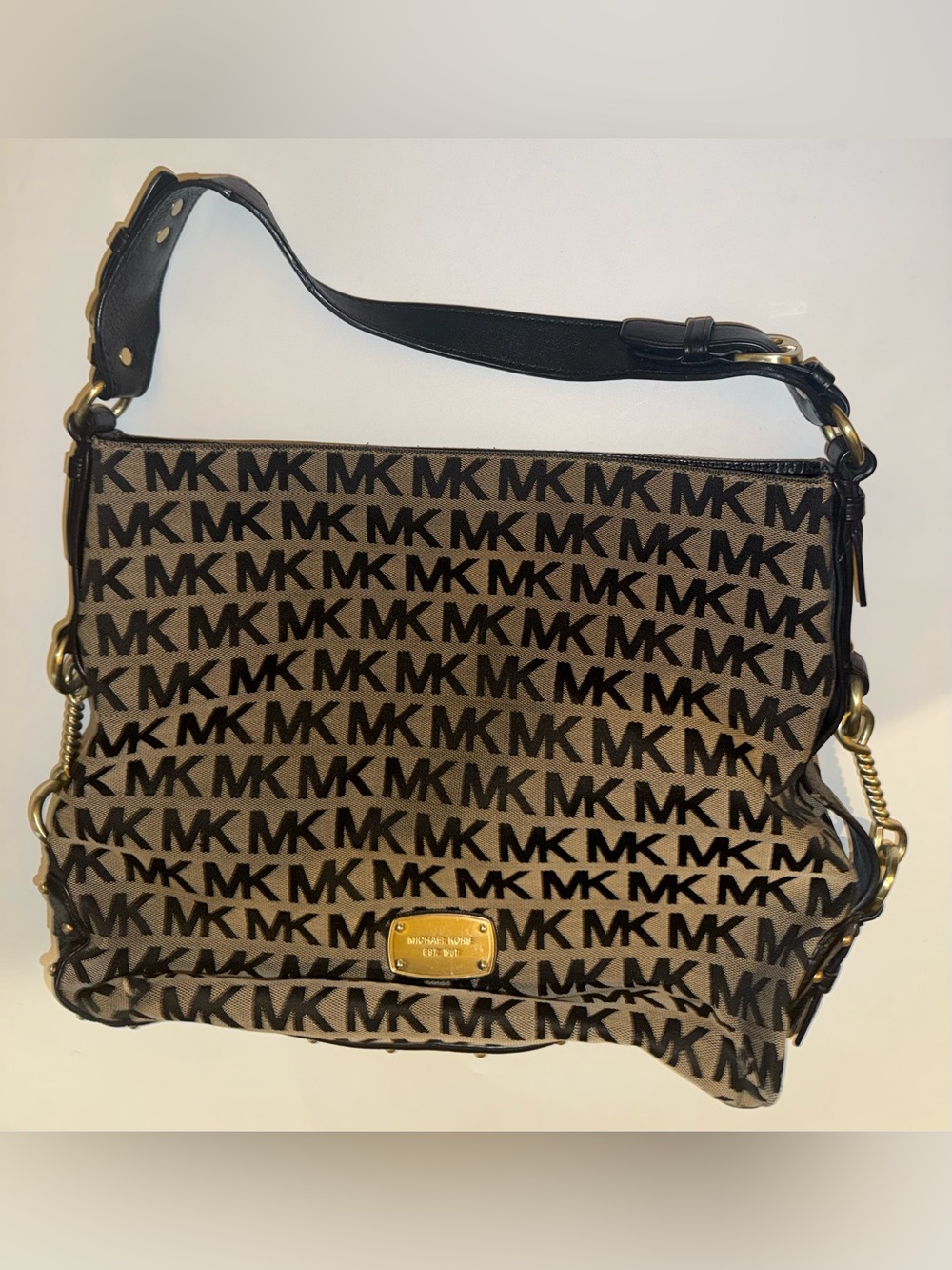 USED Michael Kors Brown Logo Shoulder Bag